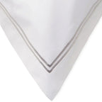 600 Thread Count Double Stripe Embroidered Duvet Set, top view - House Of Avana