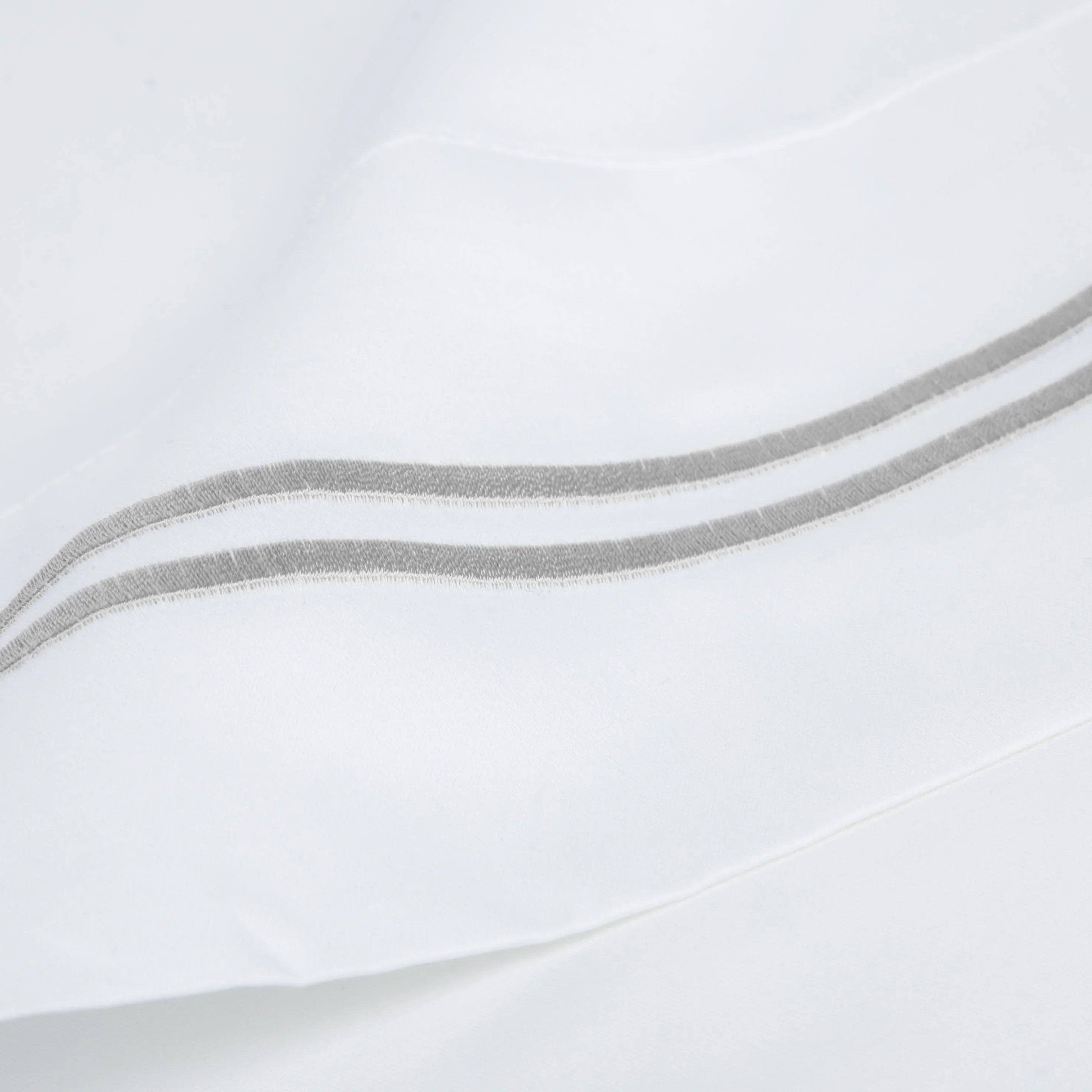 600 Thread Count Double Stripe Embroidered Pillowcases, top view - House Of Avana