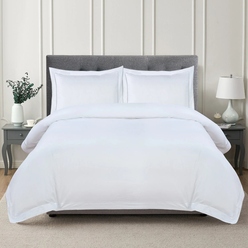 600 Thread Count Framed Sateen Embroidered Cotton Duvet Set, product packaging - House Of Avana