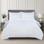 600 Thread Count Framed Sateen Embroidered Cotton Duvet Set, product packaging - House Of Avana