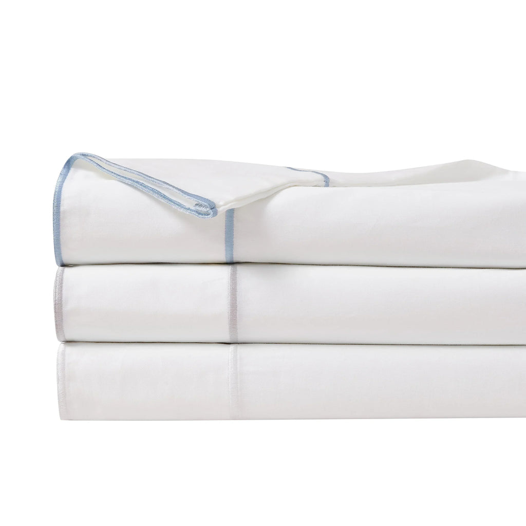600 Thread Count Framed Sateen Embroidered Cotton Duvet Set, back view - House Of Avana