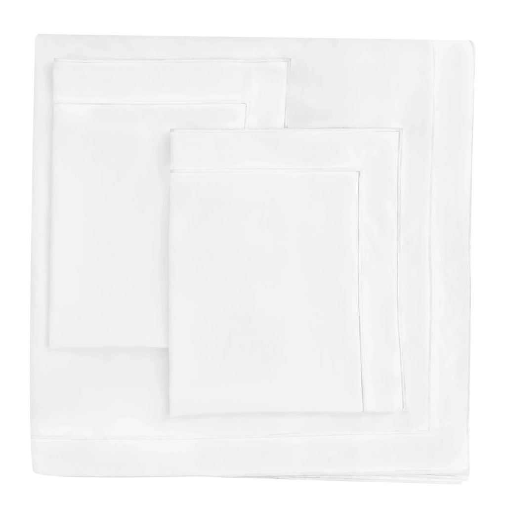 600 Thread Count Framed Sateen Embroidered Cotton Duvet Set, angled view - House Of Avana