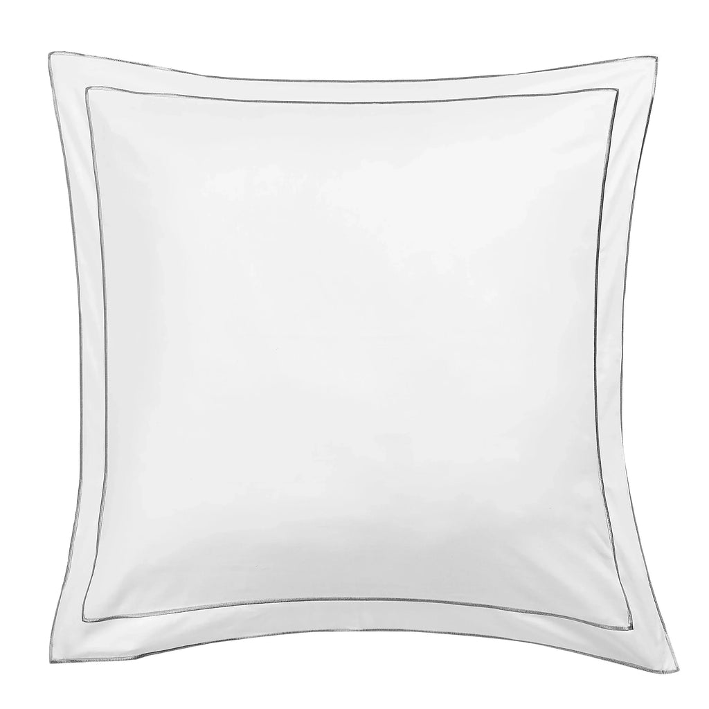 600 Thread Count Framed Sateen Embroidered Cotton Euro Sham Pair Mélange Home