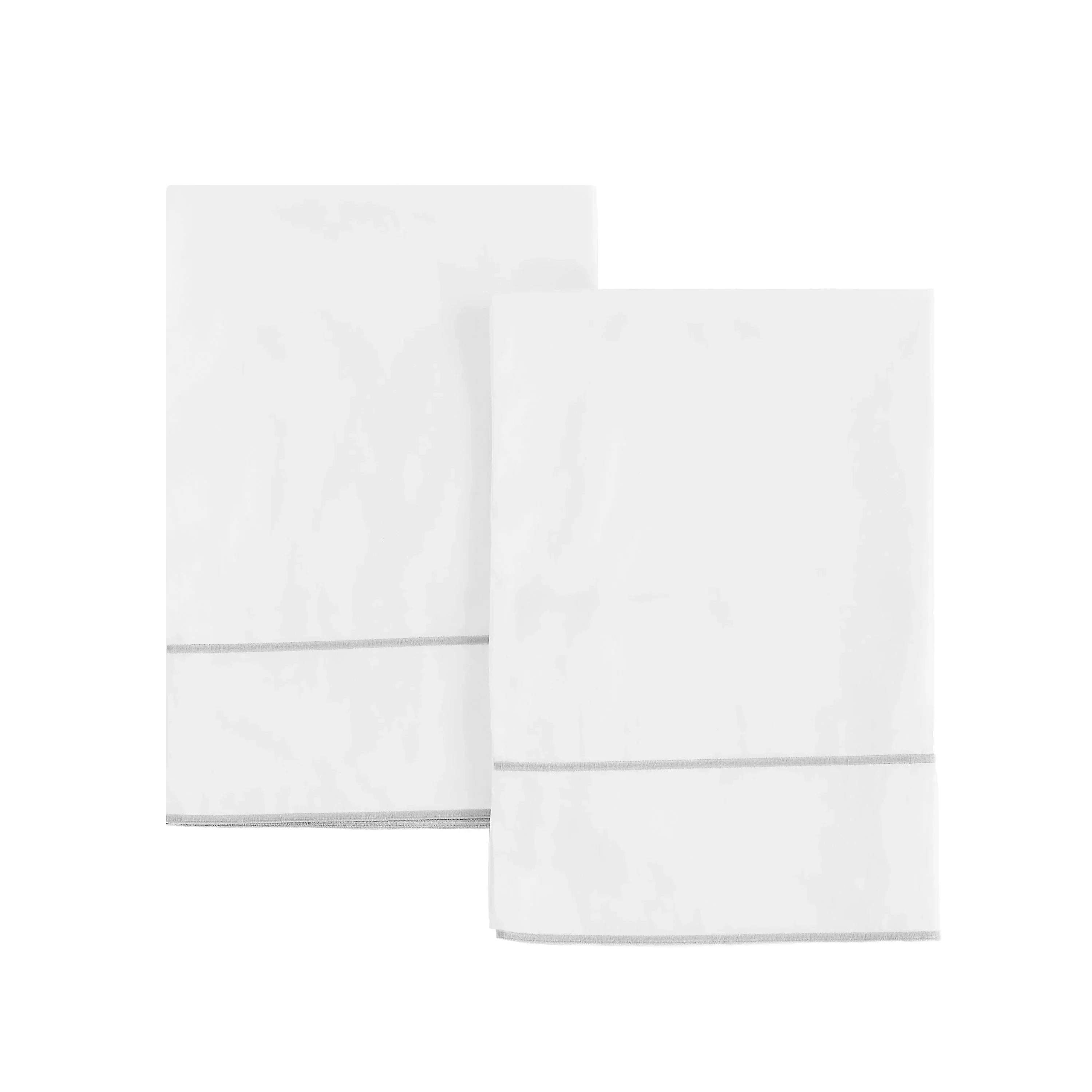 600 Thread Count Framed Sateen Embroidered Cotton Pillowcase Pair Mélange Home