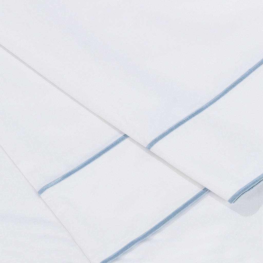 600 Thread Count Framed Sateen Embroidered Cotton Pillowcase Pair Mélange Home