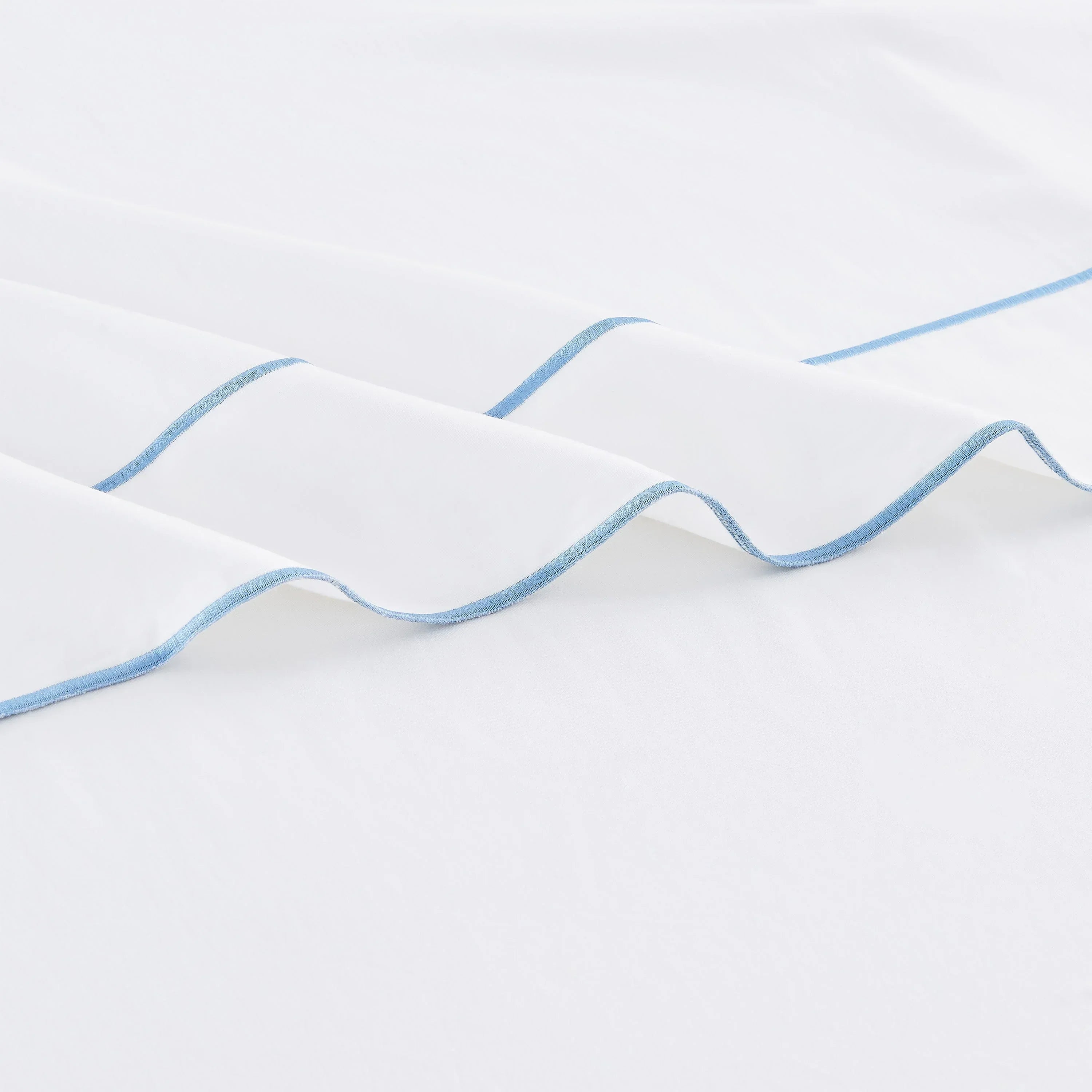 600 Thread Count Framed Sateen Embroidered Cotton Pillowcase Pair Mélange Home