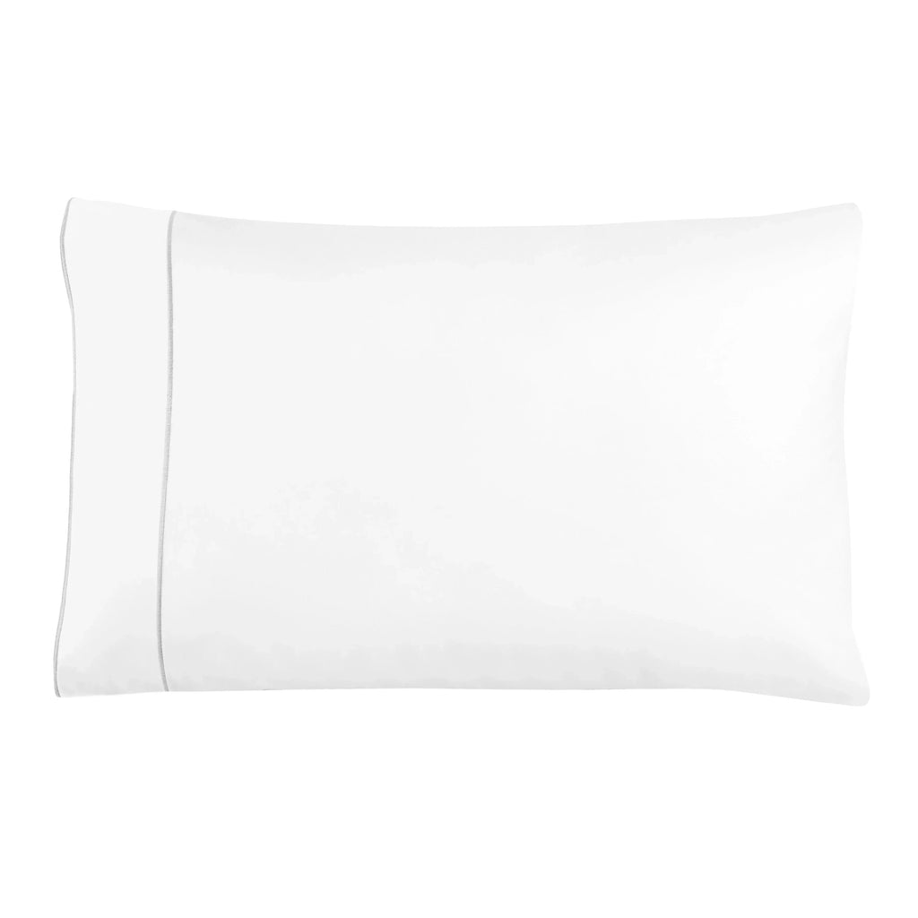 600 Thread Count Framed Sateen Embroidered Cotton Pillowcase Pair Mélange Home