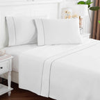 600 Thread Count Framed Sateen Embroidered Cotton Sheet Set Mélange Home