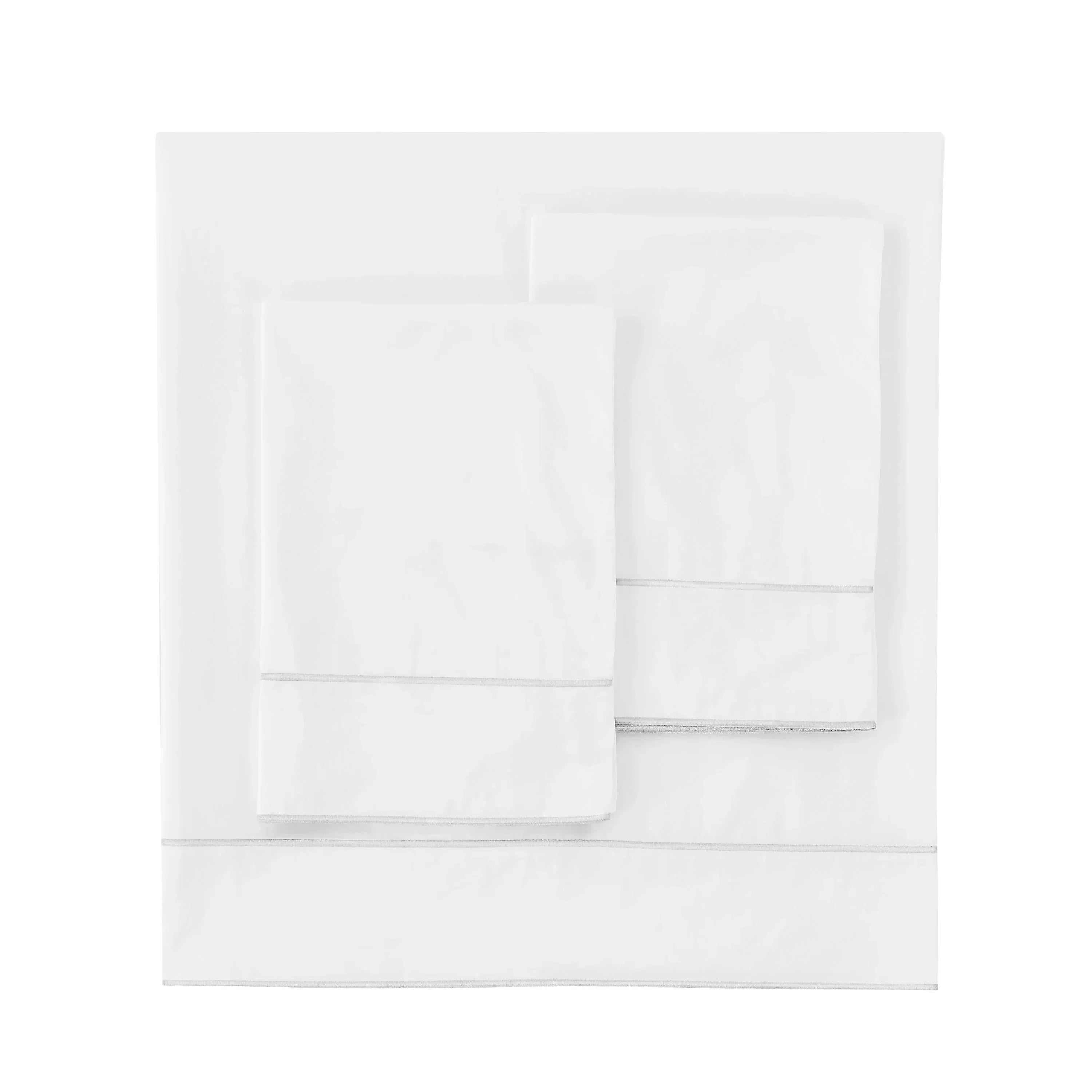 600 Thread Count Framed Sateen Embroidered Cotton Sheet Set Mélange Home