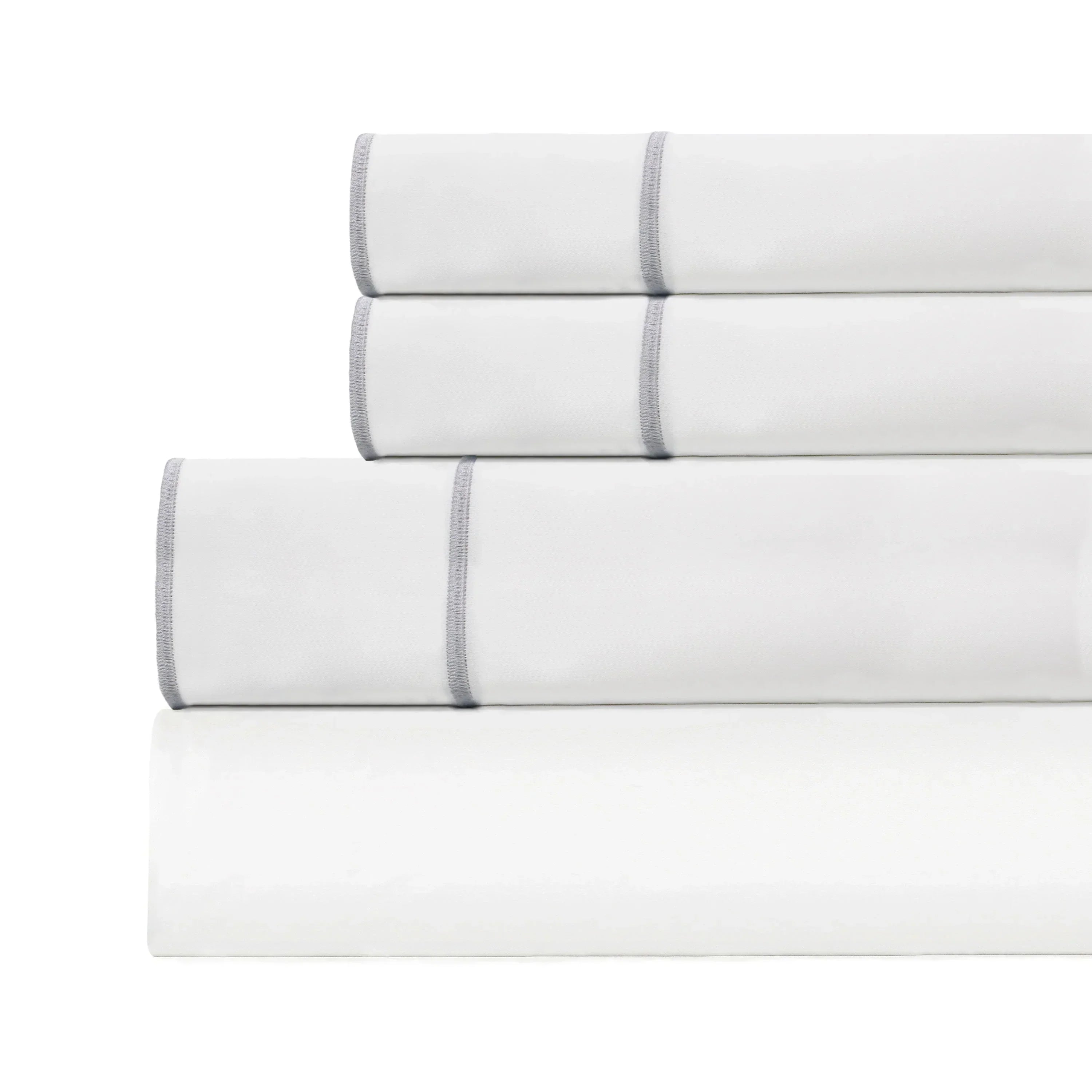 600 Thread Count Framed Sateen Embroidered Cotton Sheet Set Mélange Home