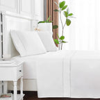 600 Thread Count Framed Sateen Embroidered Cotton Sheet Set Mélange Home