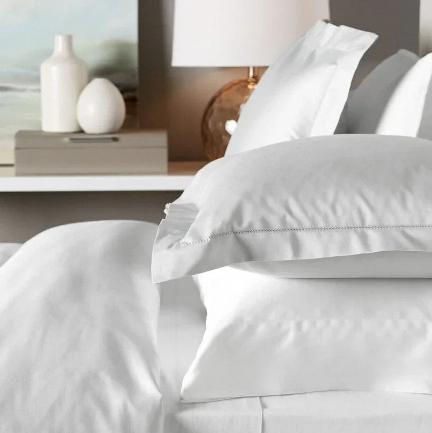 600 Thread Count Hemstitch Euro Pillow Sham Pair, back view - House Of Avana