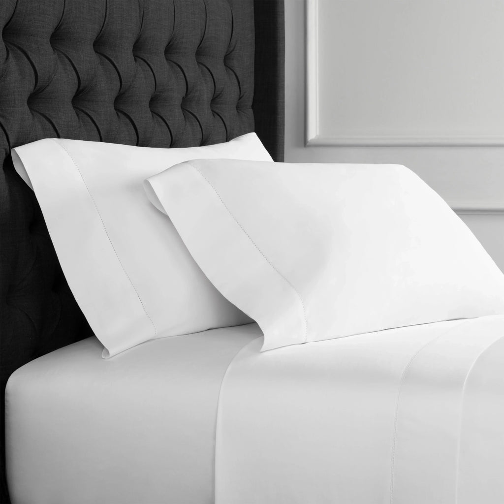 600 Thread Count Hemstitch Pillowcase Pair, back view - House Of Avana