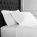 600 Thread Count Hemstitch Pillowcase Pair, back view - House Of Avana