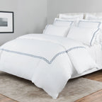 600 Thread Count Rope Embroidered Duvet Set, close-up view - House Of Avana