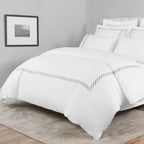 600 Thread Count Rope Embroidered Duvet Set, texture detail - House Of Avana