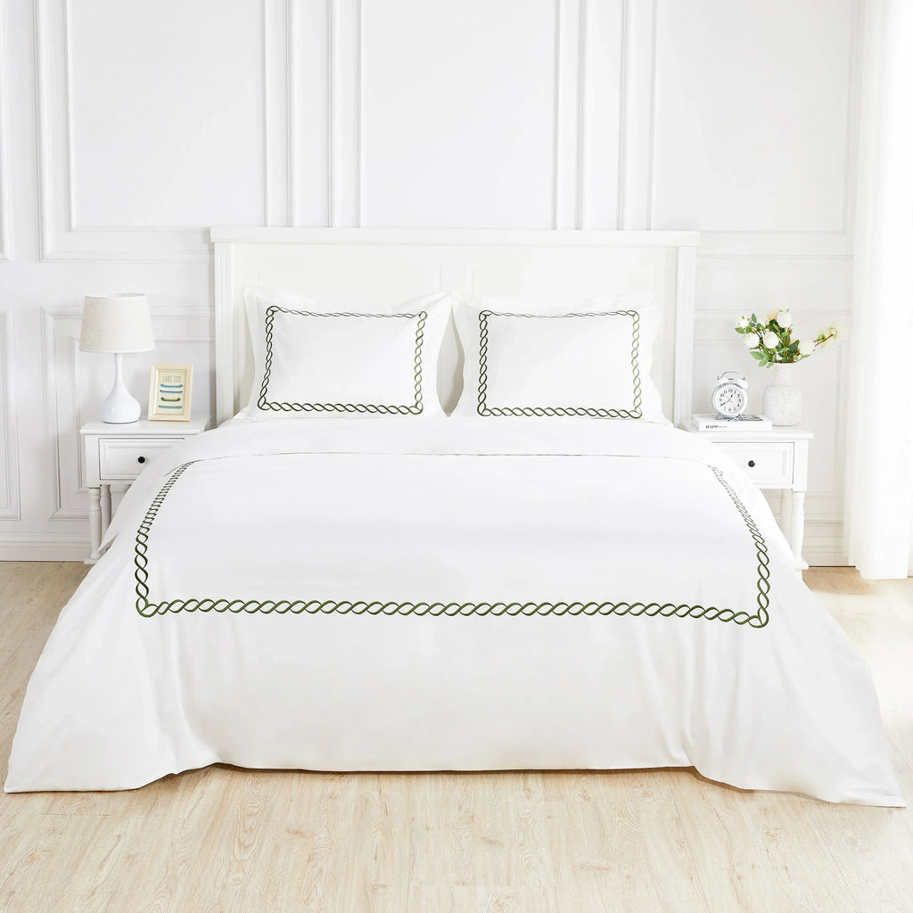 600 Thread Count Rope Embroidered Duvet Set, alternate view - House Of Avana
