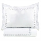 600 Thread Count Rope Embroidered Duvet Set, side view - House Of Avana