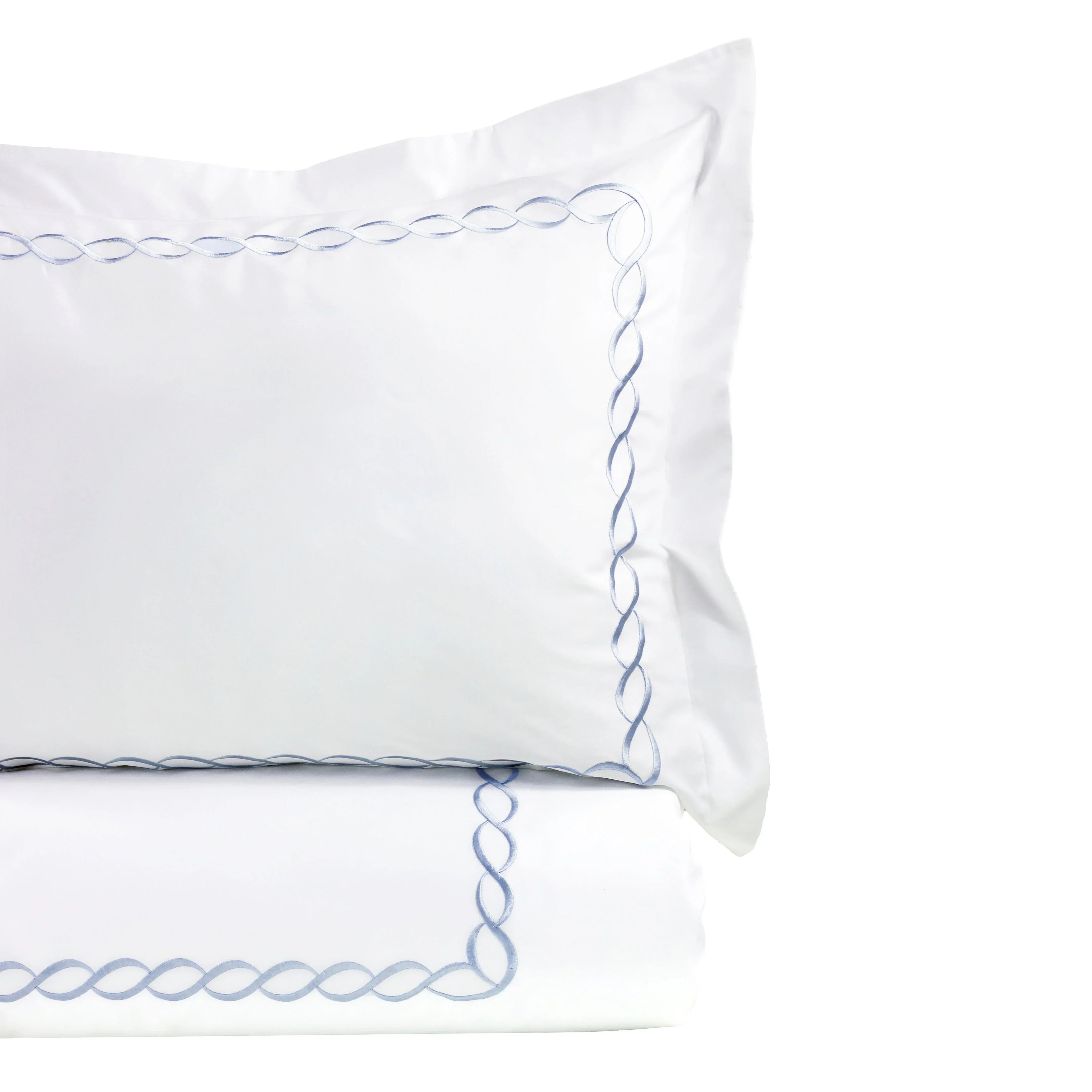 600 Thread Count Rope Embroidered Duvet Set, top view - House Of Avana