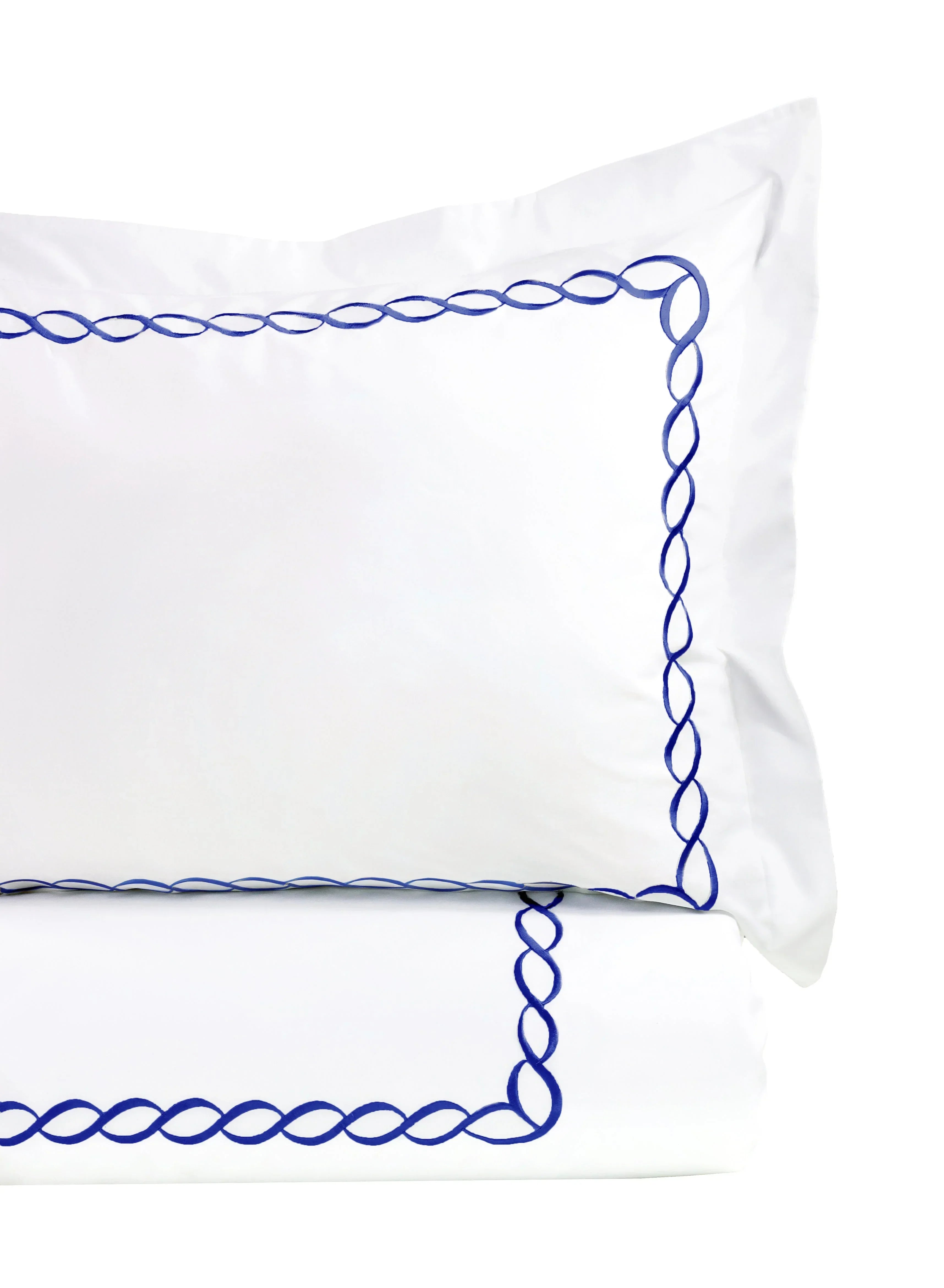 600 Thread Count Rope Embroidered Duvet Set, angled view - House Of Avana