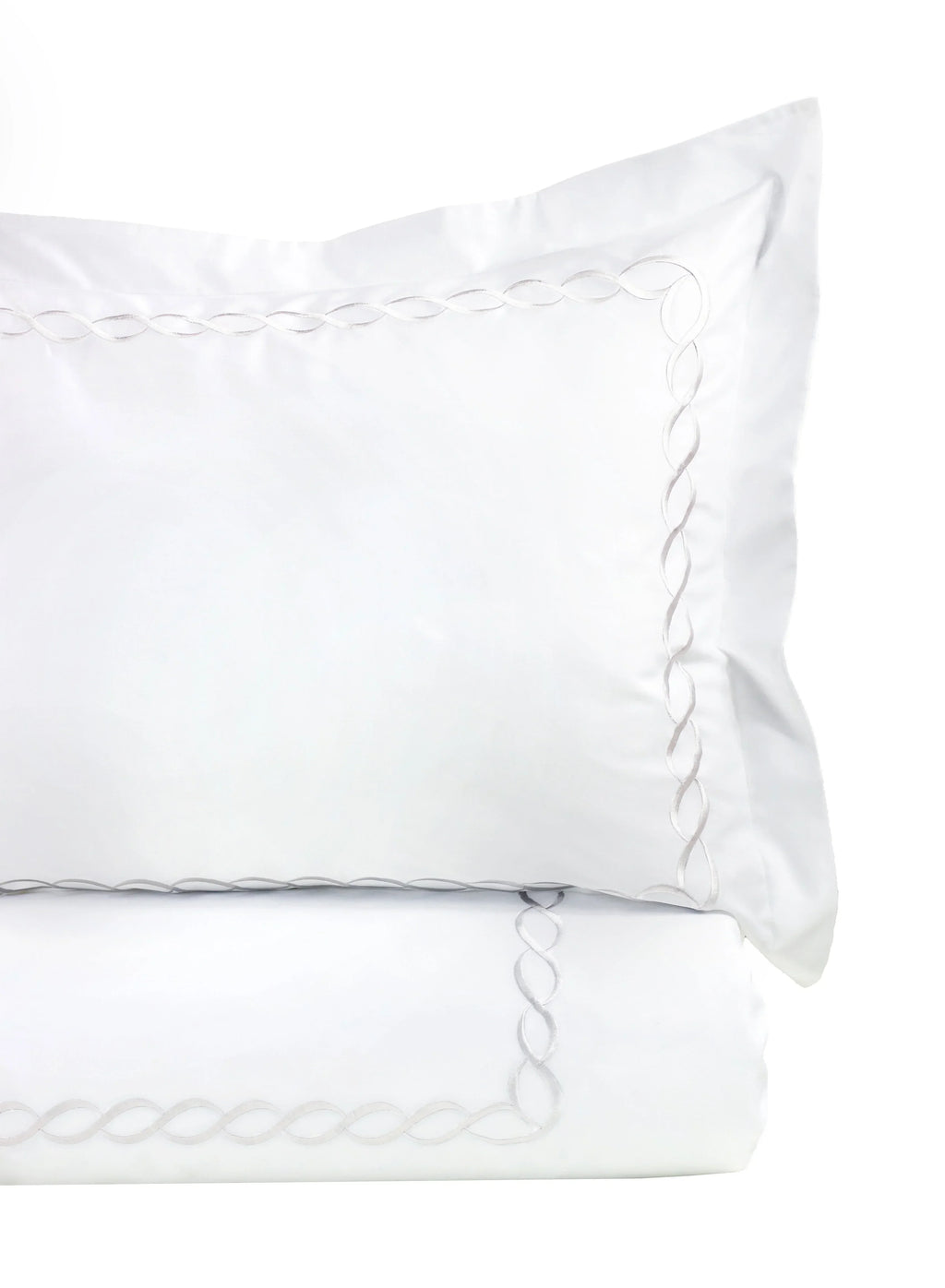 600 Thread Count Rope Embroidered Duvet Set, angled view - House Of Avana