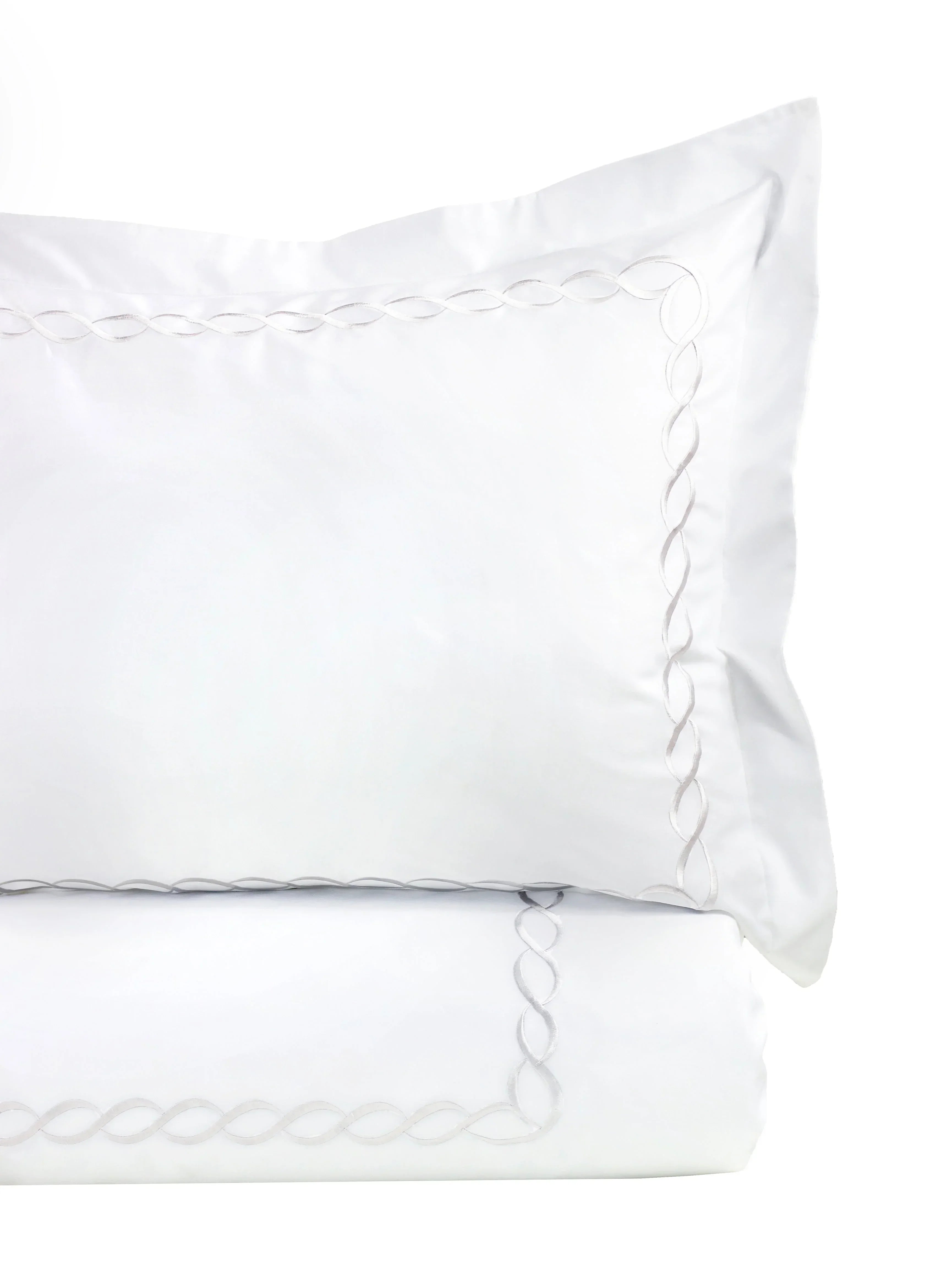 600 Thread Count Rope Embroidered Duvet Set, angled view - House Of Avana