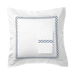 600 Thread Count Rope Embroidered Euro Sham Pairs, front view - House Of Avana