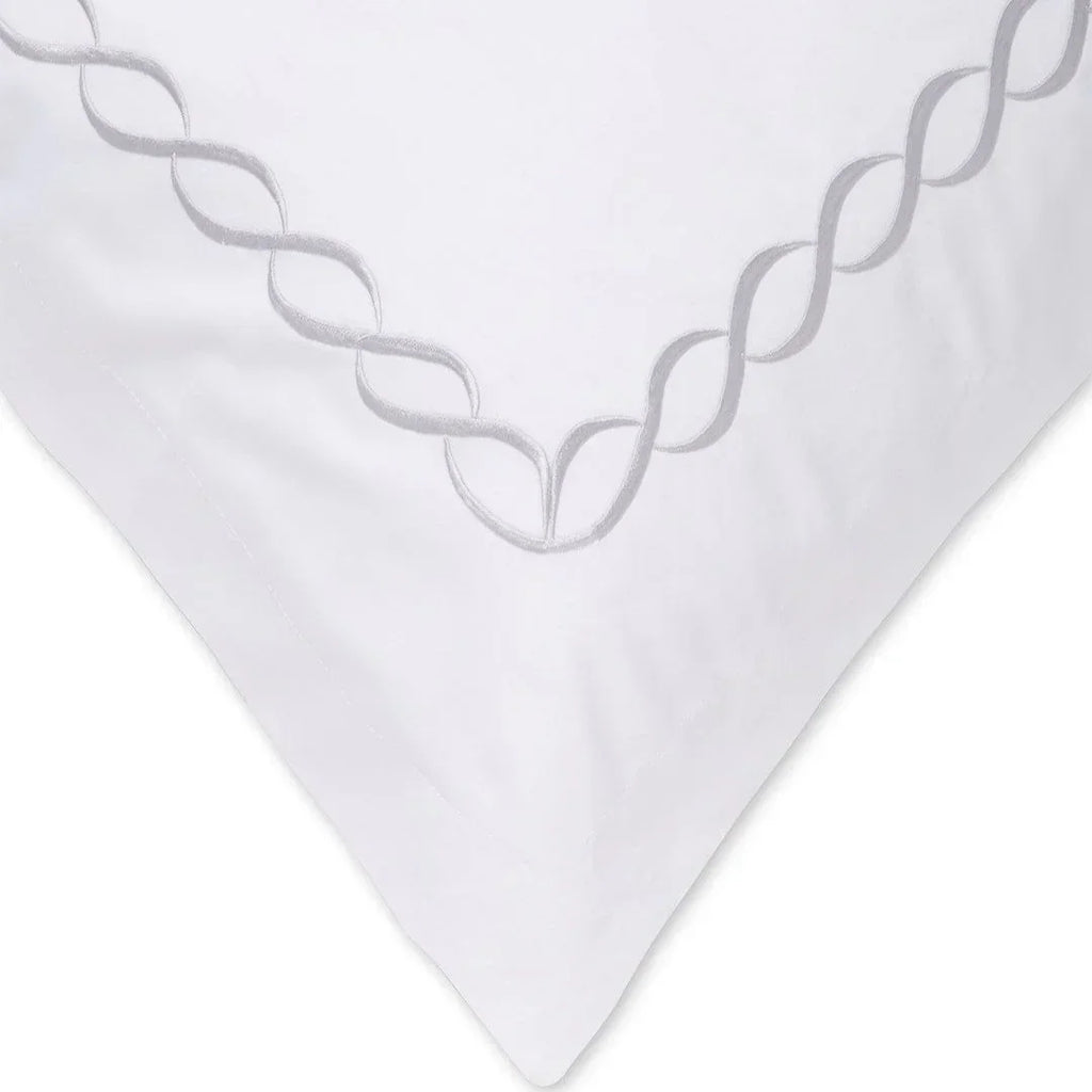 600 Thread Count Rope Embroidered Euro Sham Pairs, back view - House Of Avana