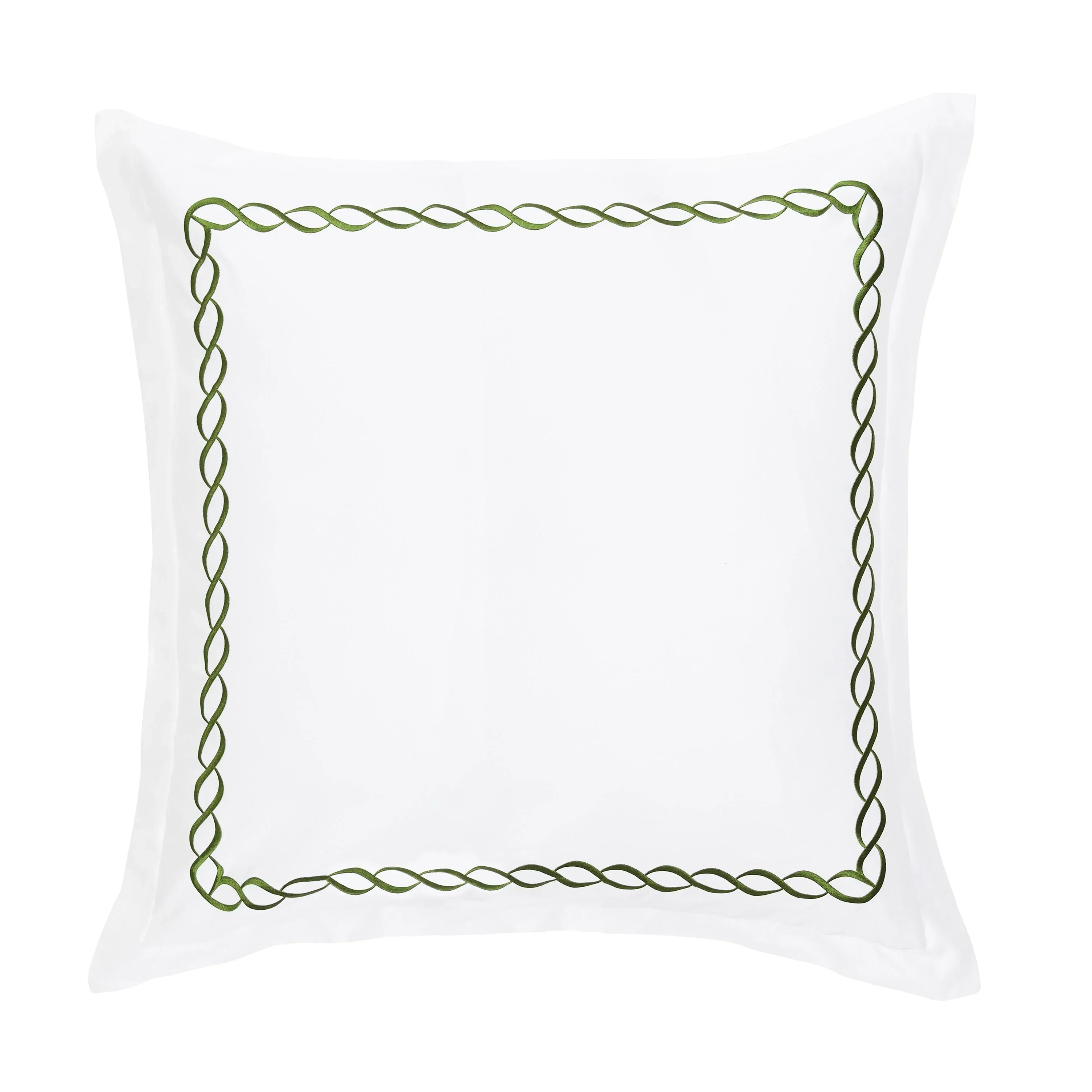 600 Thread Count Rope Embroidered Euro Sham Pairs, top view - House Of Avana