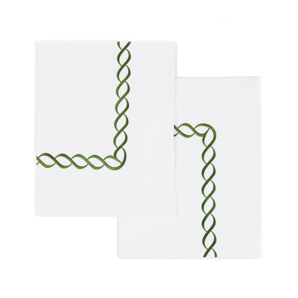 600 Thread Count Rope Embroidered Euro Sham Pairs, angled view - House Of Avana