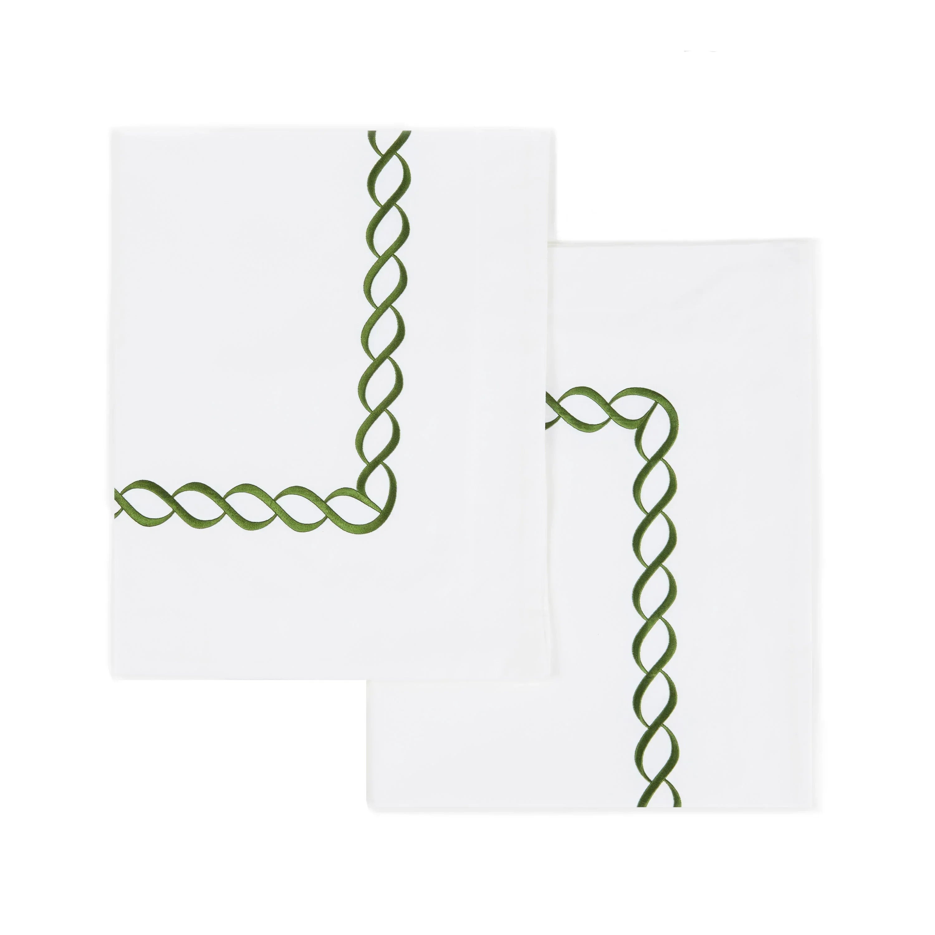 600 Thread Count Rope Embroidered Euro Sham Pairs, angled view - House Of Avana