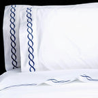 600 Thread Count Rope Embroidered Pillowcase Pair, front view - House Of Avana