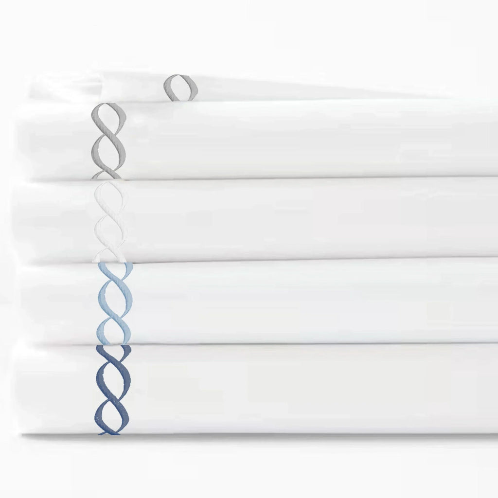 600 Thread Count Rope Embroidered Pillowcase Pair, texture detail - House Of Avana