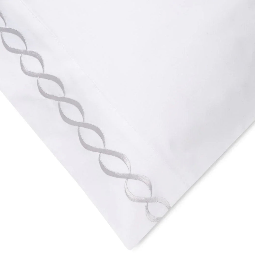 600 Thread Count Rope Embroidered Pillowcase Pair, back view - House Of Avana
