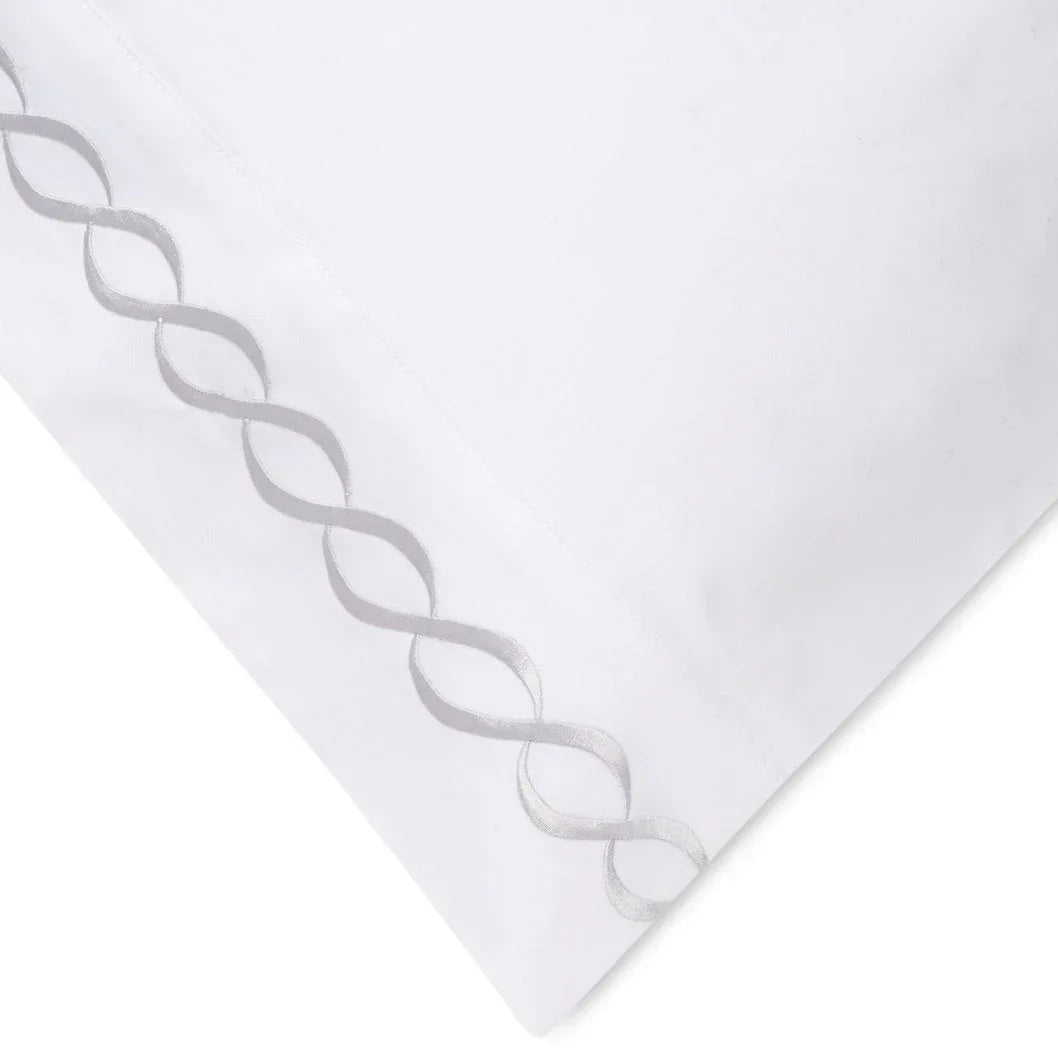600 Thread Count Rope Embroidered Pillowcase Pair, back view - House Of Avana