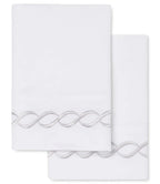 600 Thread Count Rope Embroidered Pillowcase Pair, top view - House Of Avana