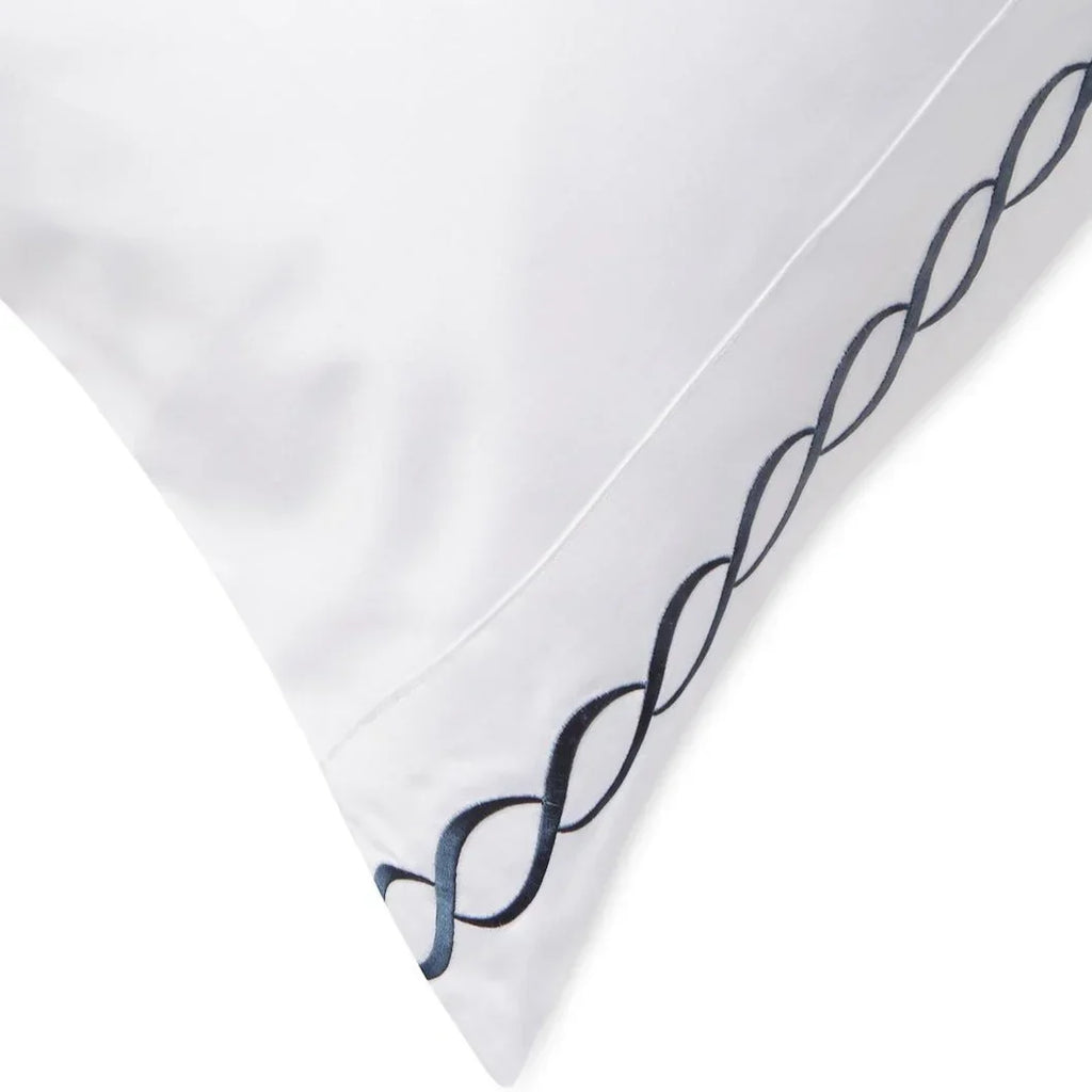 600 Thread Count Rope Embroidered Pillowcase Pair, angled view - House Of Avana