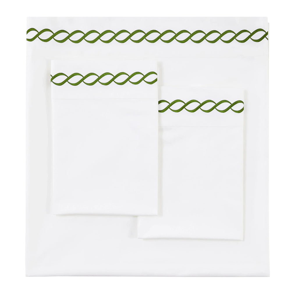 600 Thread Count Rope Embroidered Sheet Set, dimensions view - House Of Avana