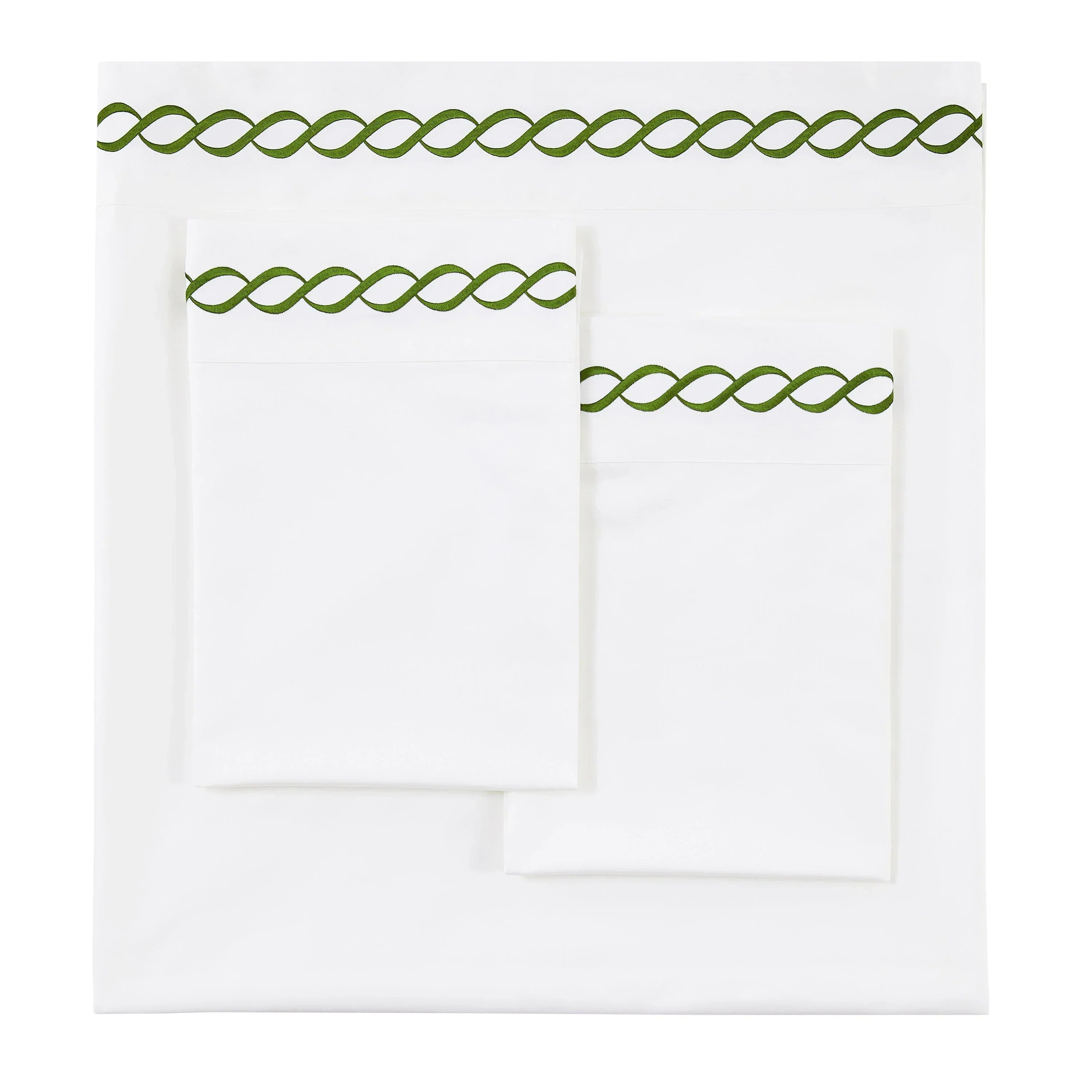 600 Thread Count Rope Embroidered Sheet Set, dimensions view - House Of Avana