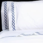 600 Thread Count Rope Embroidered Sheet Set, angled view - House Of Avana