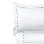 600 Thread Count Scallop Embroidered Duvet Set, front view - House Of Avana