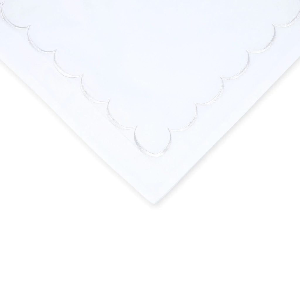 600 Thread Count Scallop Embroidered Duvet Set, detail shot - House Of Avana