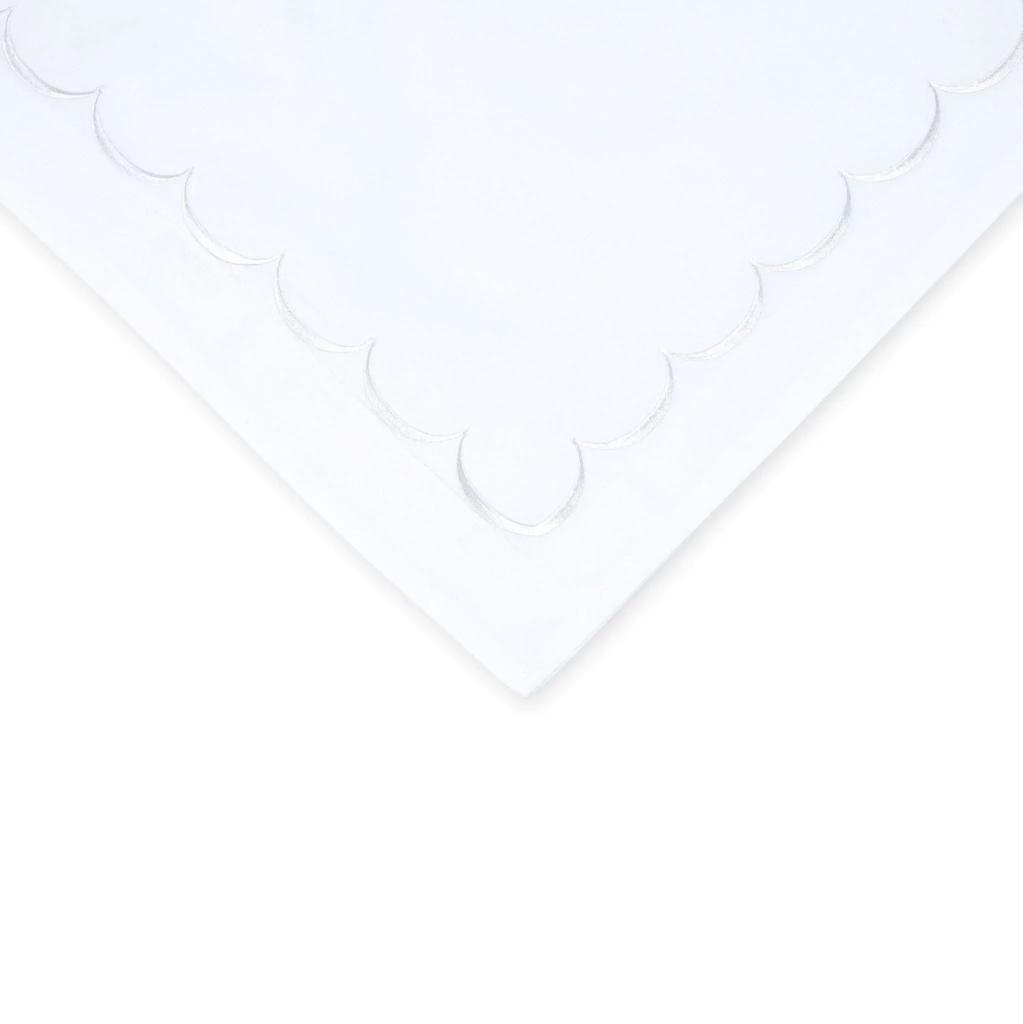 600 Thread Count Scallop Embroidered Duvet Set, detail shot - House Of Avana