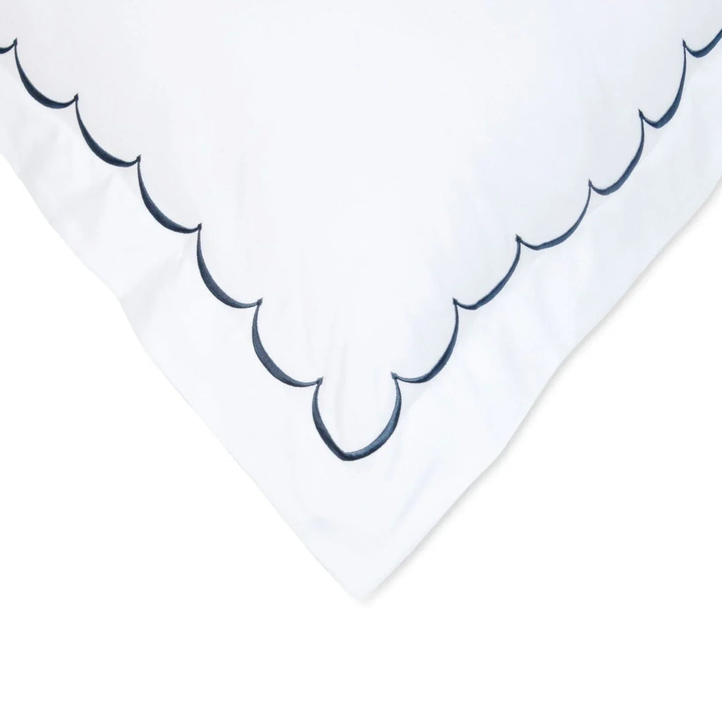 600 Thread Count Scallop Embroidered Euro Sham Pairs, back view - House Of Avana