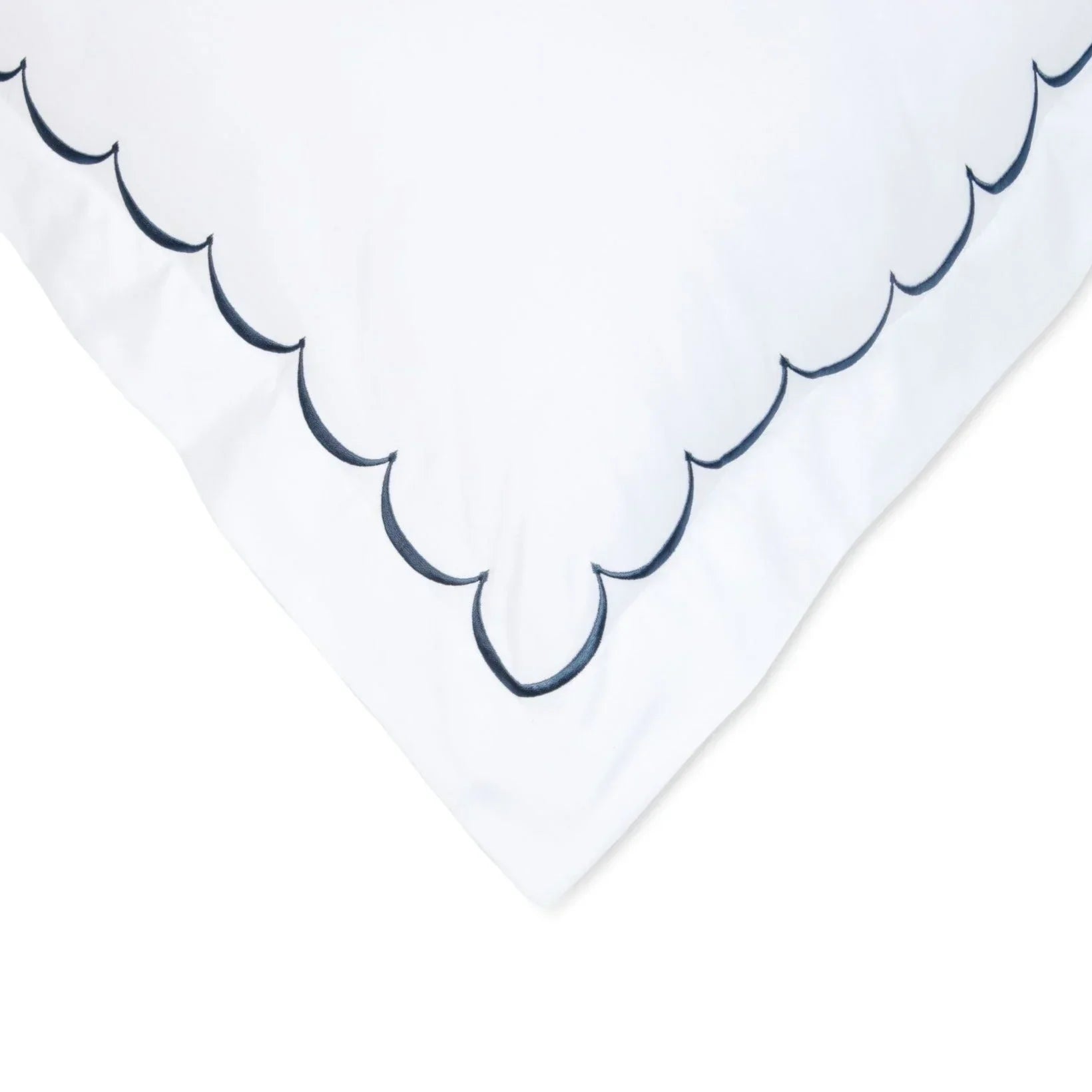 600 Thread Count Scallop Embroidered Euro Sham Pairs, back view - House Of Avana