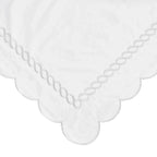 600 Thread Count Scallop Rope Embroidered Cotton Duvet Set, close-up view - House Of Avana