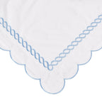 600 Thread Count Scallop Rope Embroidered Cotton Duvet Set, texture detail - House Of Avana