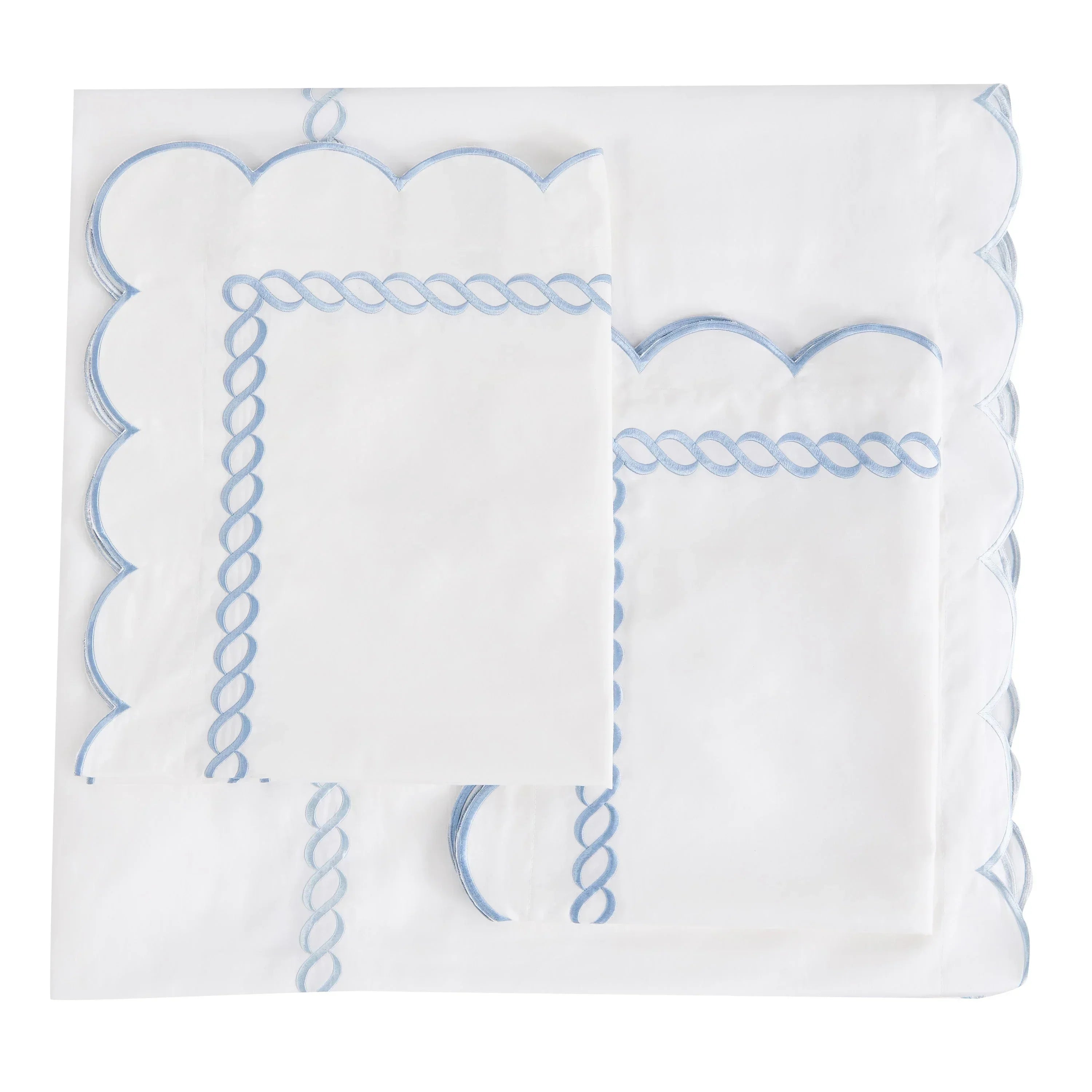 600 Thread Count Scallop Rope Embroidered Cotton Duvet Set, product packaging - House Of Avana