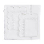600 Thread Count Scallop Rope Embroidered Cotton Duvet Set, angled view - House Of Avana