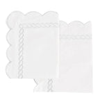 600 Thread Count Scallop Rope Embroidered Cotton Euro Sham Pair Mélange Home